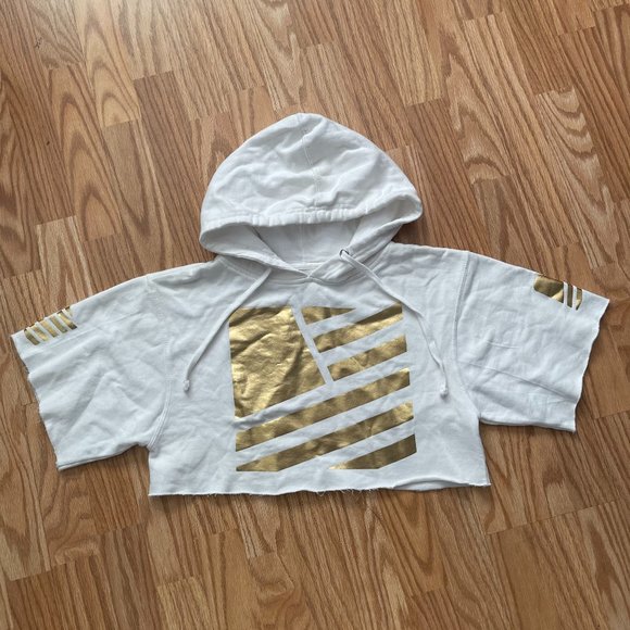 NEW POPULAR DEMAND ZUMIEZ GOLD CROPPED HOODIE SZ S - Picture 1 of 7